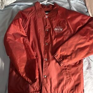 Brixton Men's Red Windbreaker Jacket